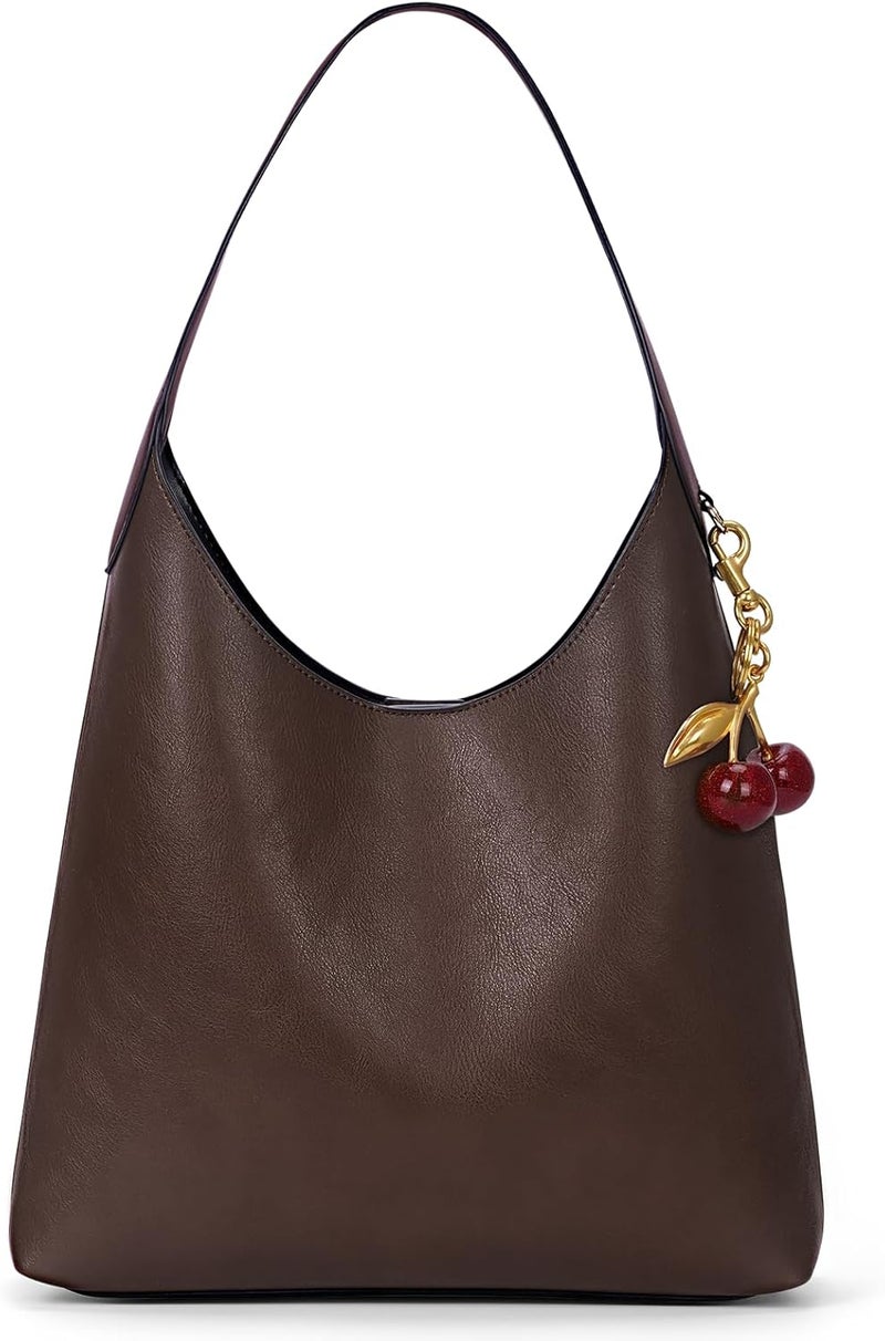 HICARRY Faux Suede Hobo Bags Vegan Leather Shoulder Bag Tote for Women Medium Slouchy Designer Handbags Purses Fall Fashion - Image 1
